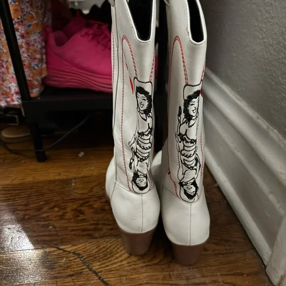 White Cowboy Boots - Picture 3 of 6